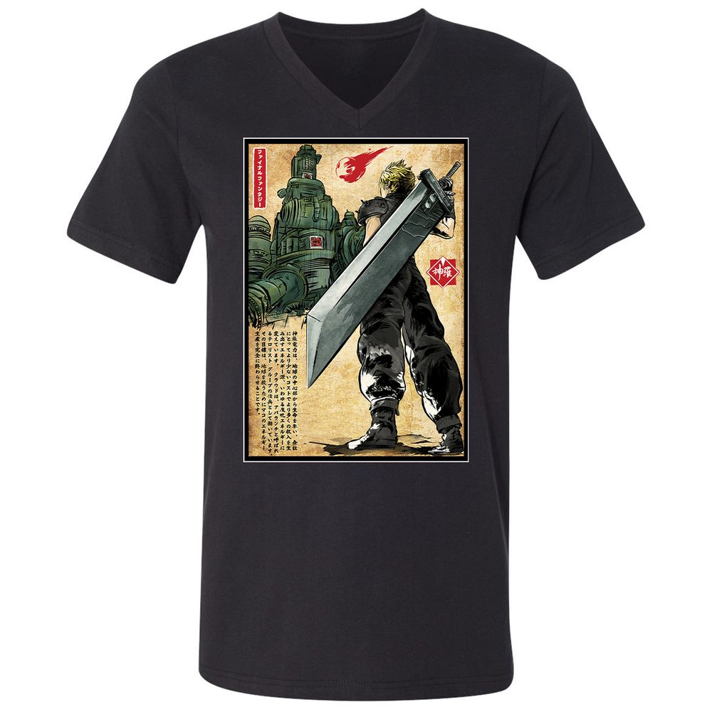 Unisex V-Neck T-Shirt - GKGG8FQ3 - Black - 1