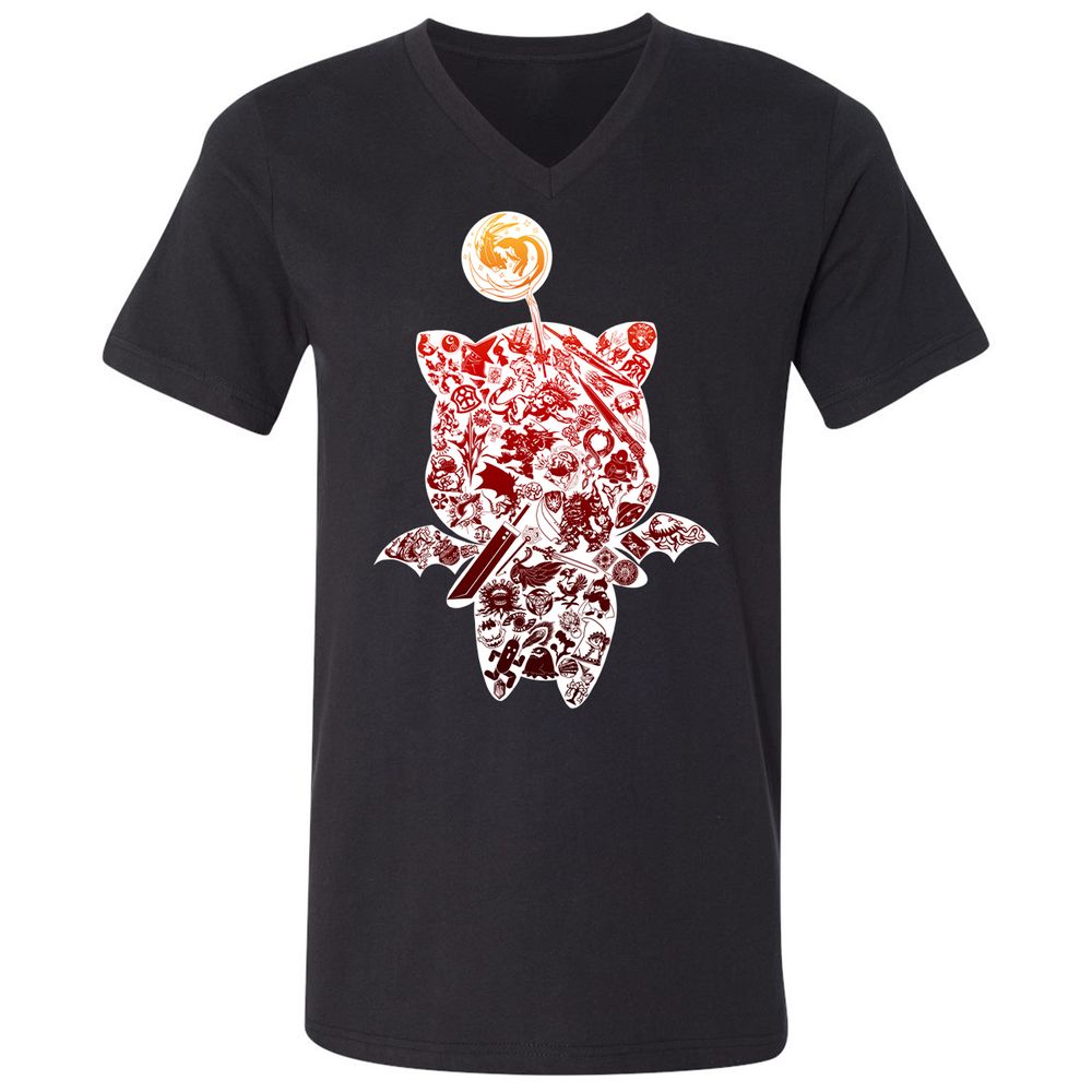 Unisex V-Neck T-Shirt - R8ME22Q8 - Black - 1