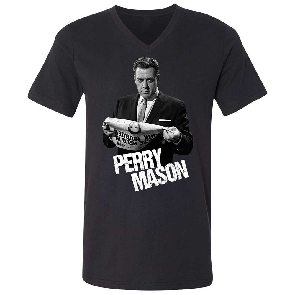 Unisex V-Neck T-Shirt - QFJYY96Z - Black - 1