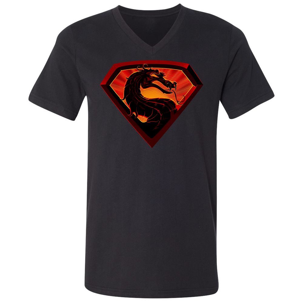 Unisex V-Neck T-Shirt - J6P92K4Q - Black - 1