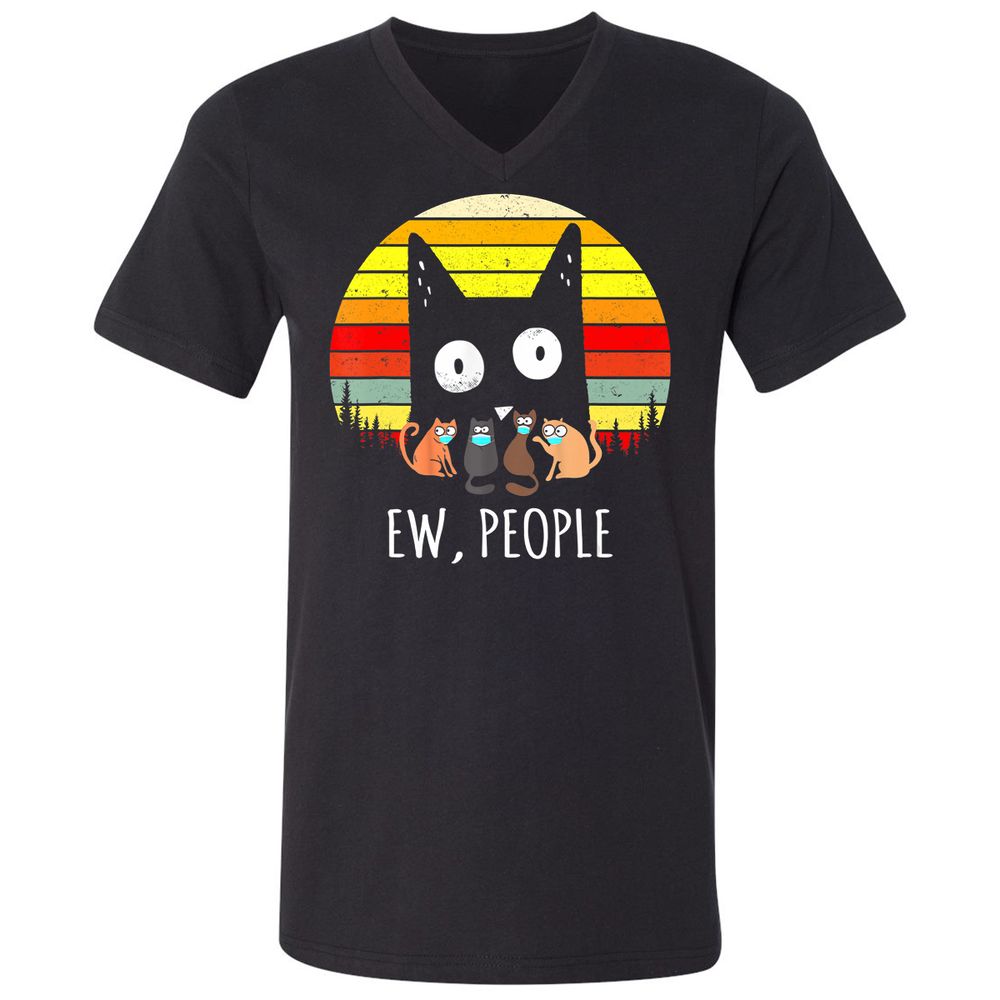 Unisex V-Neck T-Shirt - PRBB1SR2 - Black - 1