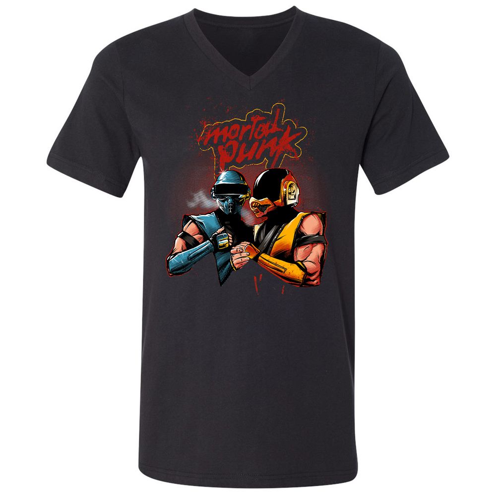 Unisex V-Neck T-Shirt - 4CFC43DX - Black - 1