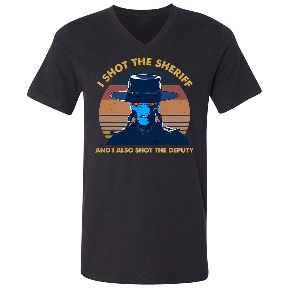 Unisex V-Neck T-Shirt - Y46TRZEM - Black - 1