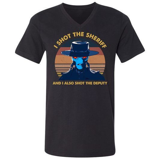 Unisex V-Neck T-Shirt - Y46TRZEM - Black - 1