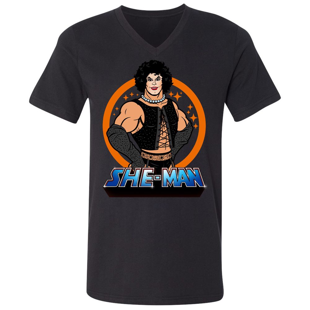 Unisex V-Neck T-Shirt - NRWP44AS - Black - 1