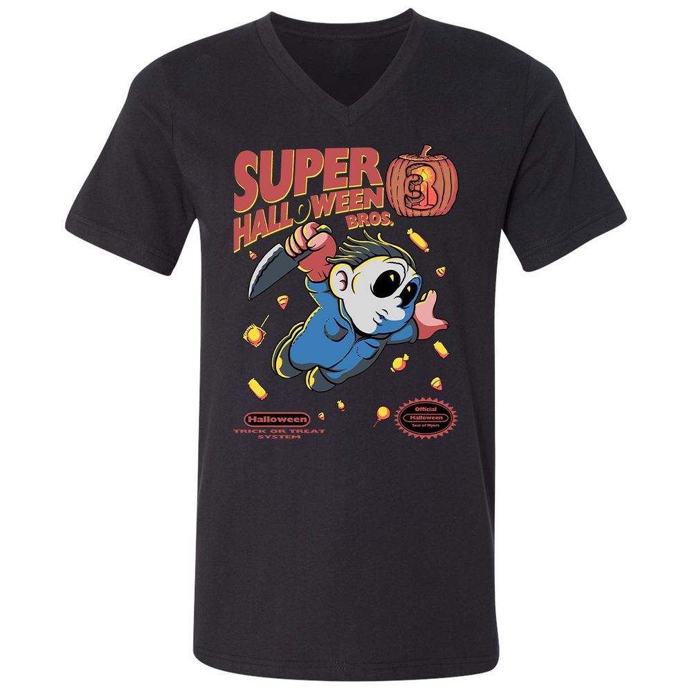 Unisex V-Neck T-Shirt - DLVH5R33 - Black - 1