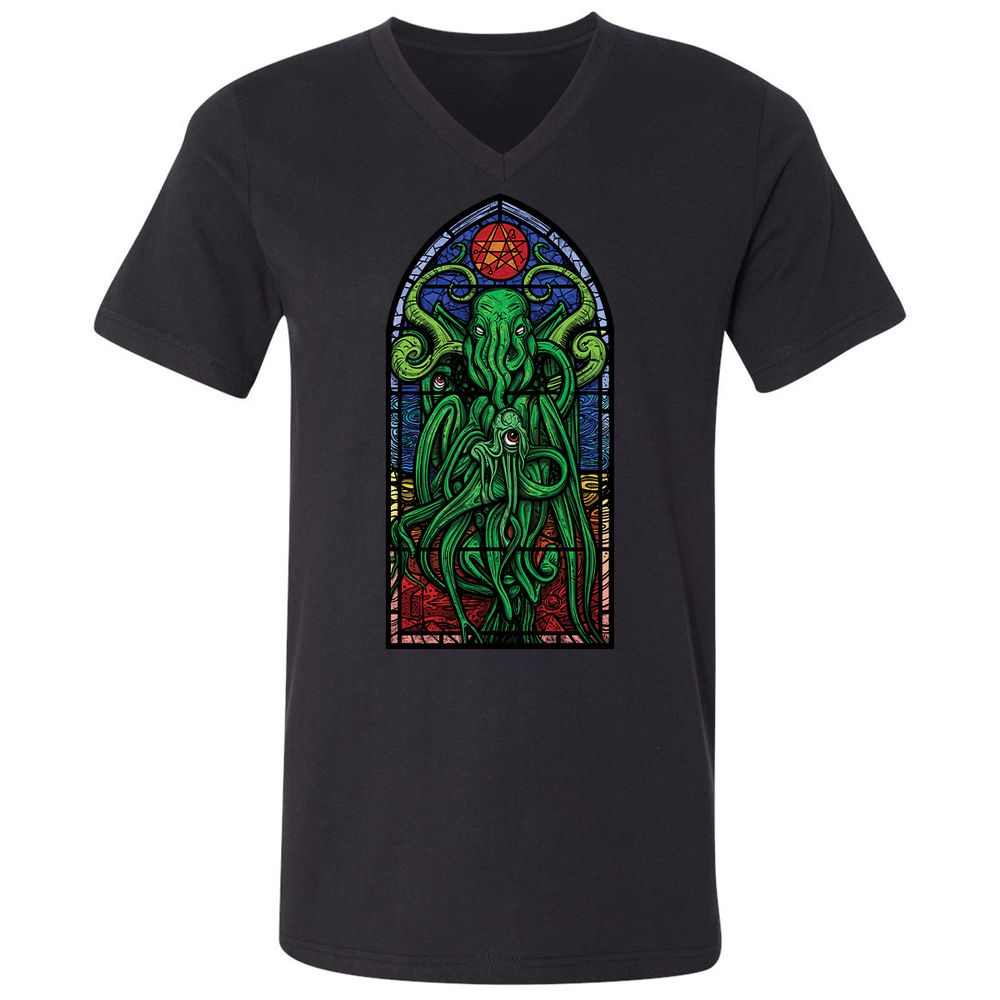 Unisex V-Neck T-Shirt - TWE2ZB68 - Black - 1
