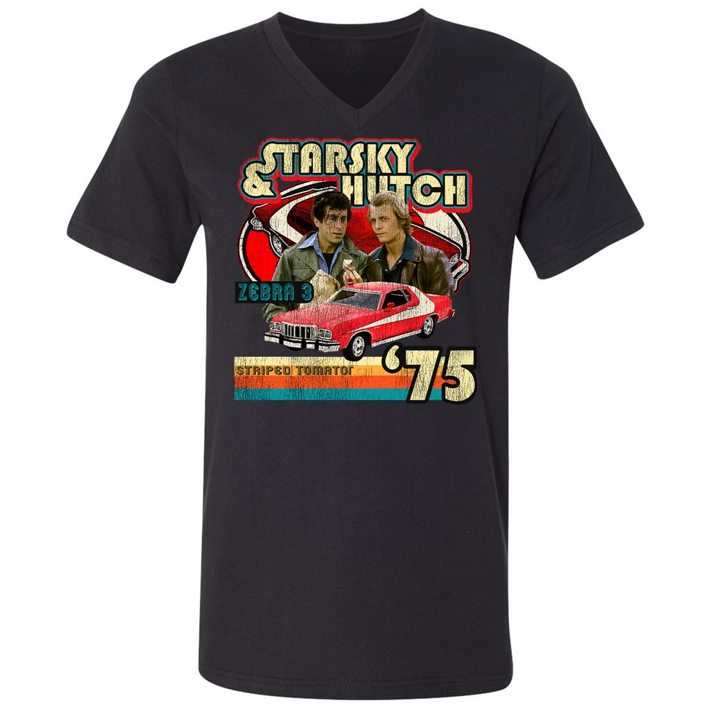 Unisex V-Neck T-Shirt - WKST1ZDU - Black - 1