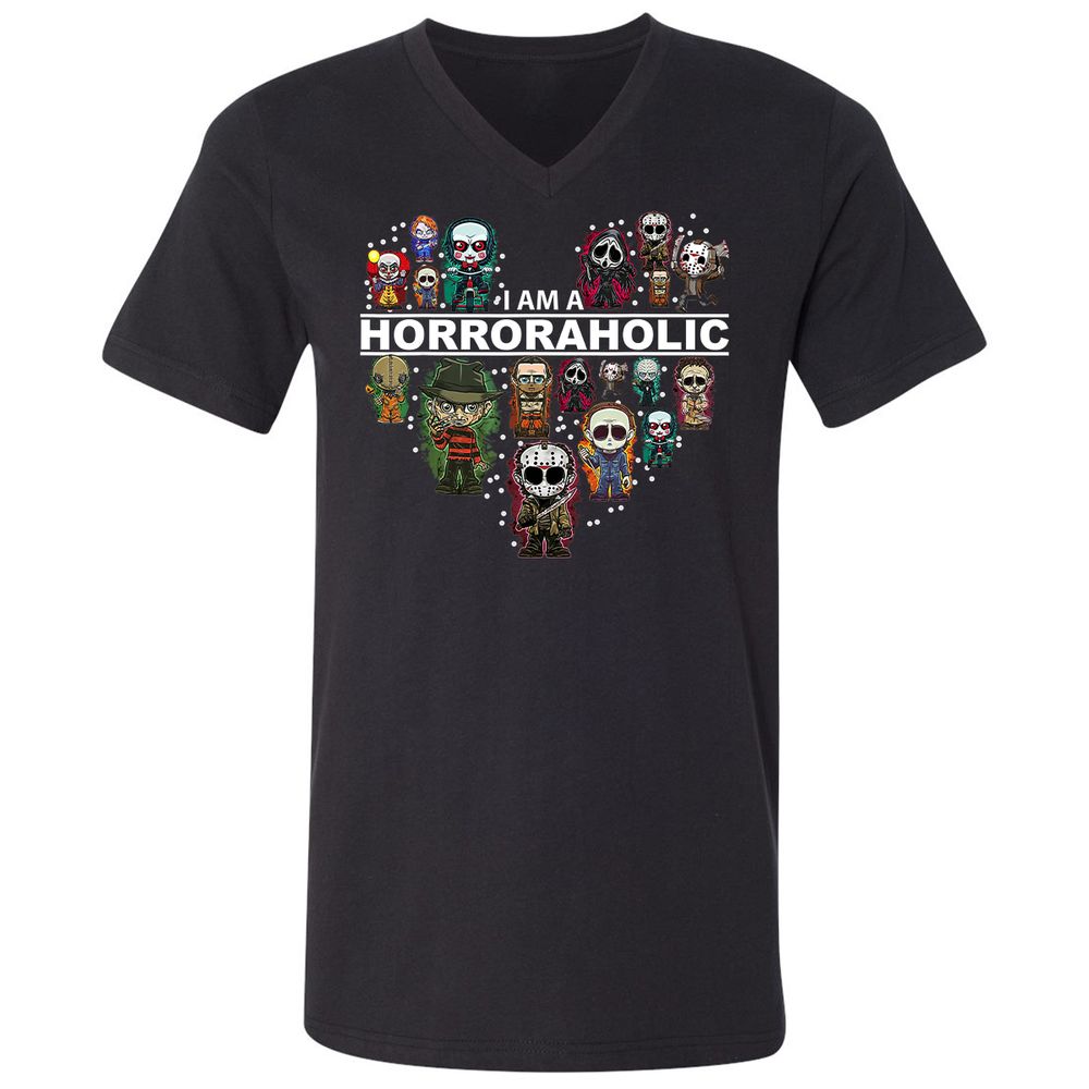 Unisex V-Neck T-Shirt - CMVEXHCL - Black - 1