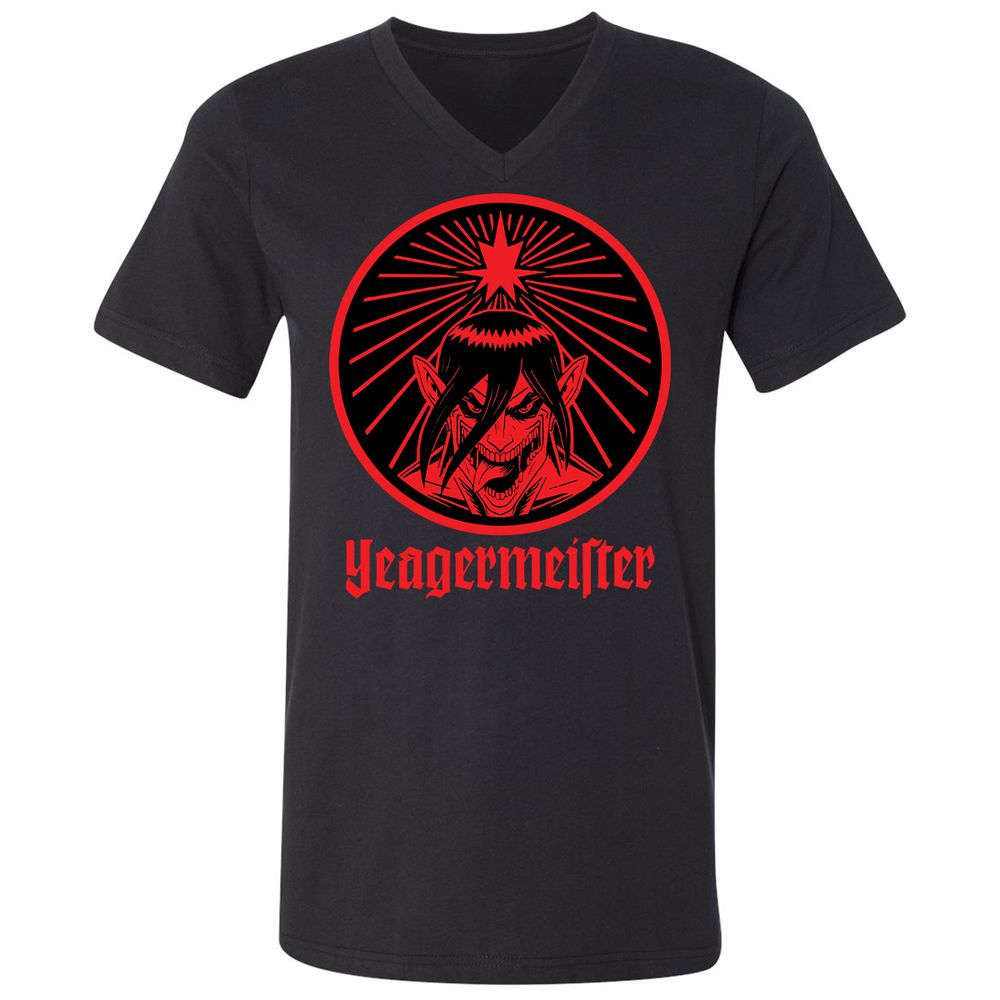 Unisex V-Neck T-Shirt - UA86F2QV - Black - 1