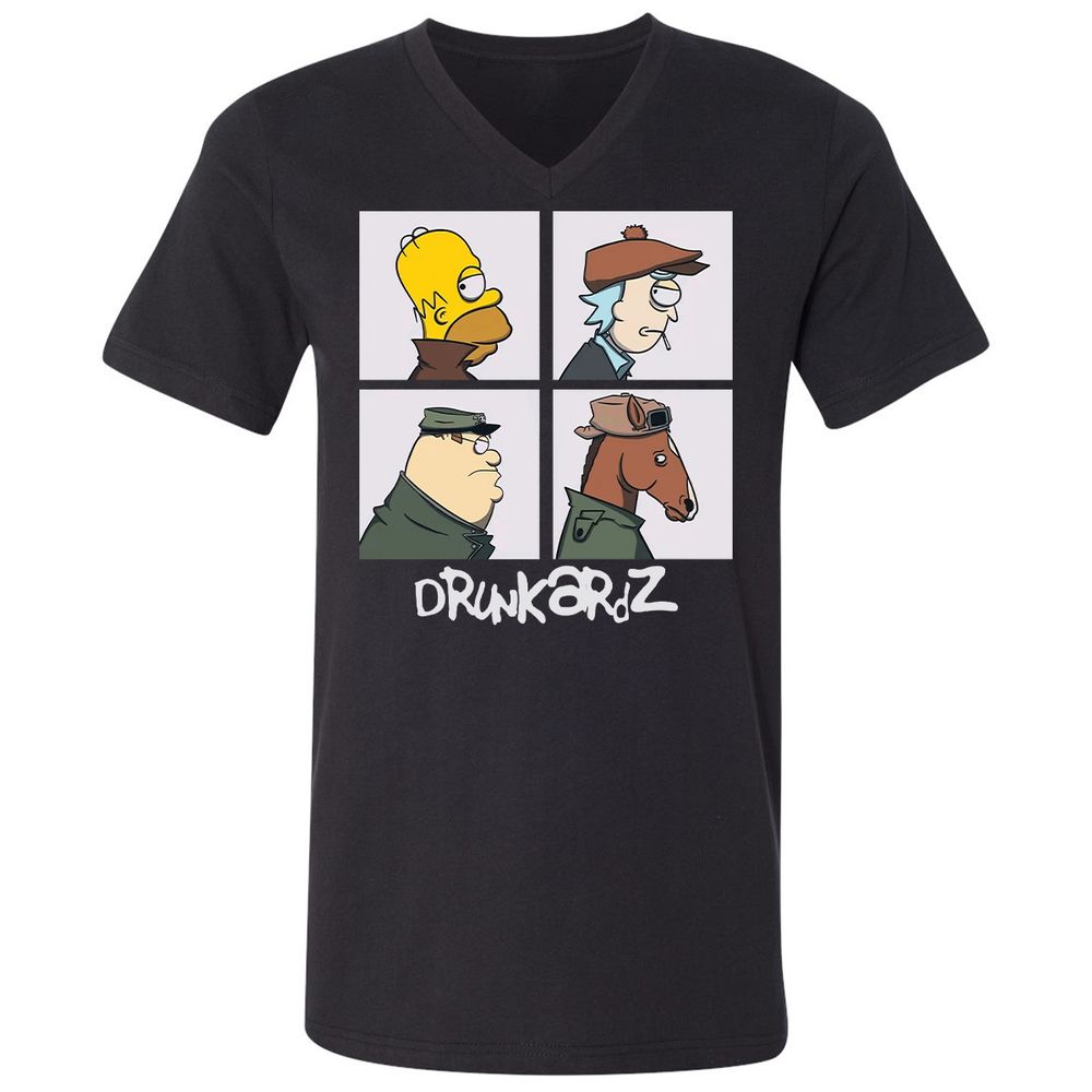 Unisex V-Neck T-Shirt - 99QQZYV4 - Black - 1