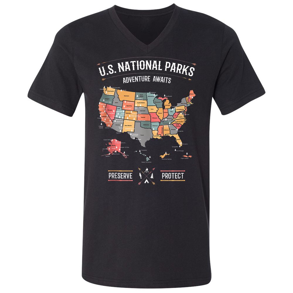 Unisex V-Neck T-Shirt - NNZ9AWXD - Black - 1