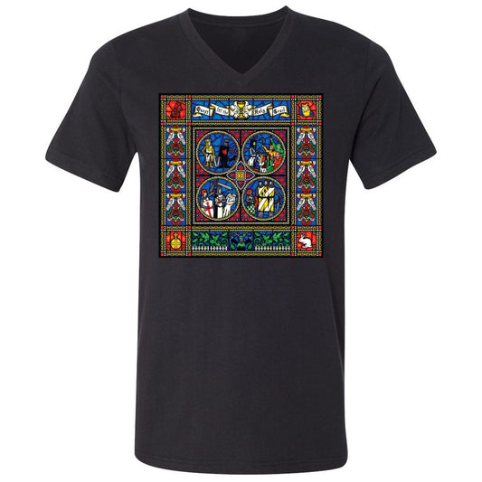 Unisex V-Neck T-Shirt - KNEVTBXA - Black - 1