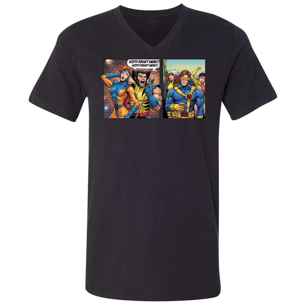 Unisex V-Neck T-Shirt - 9HNKLK99 - Black - 1