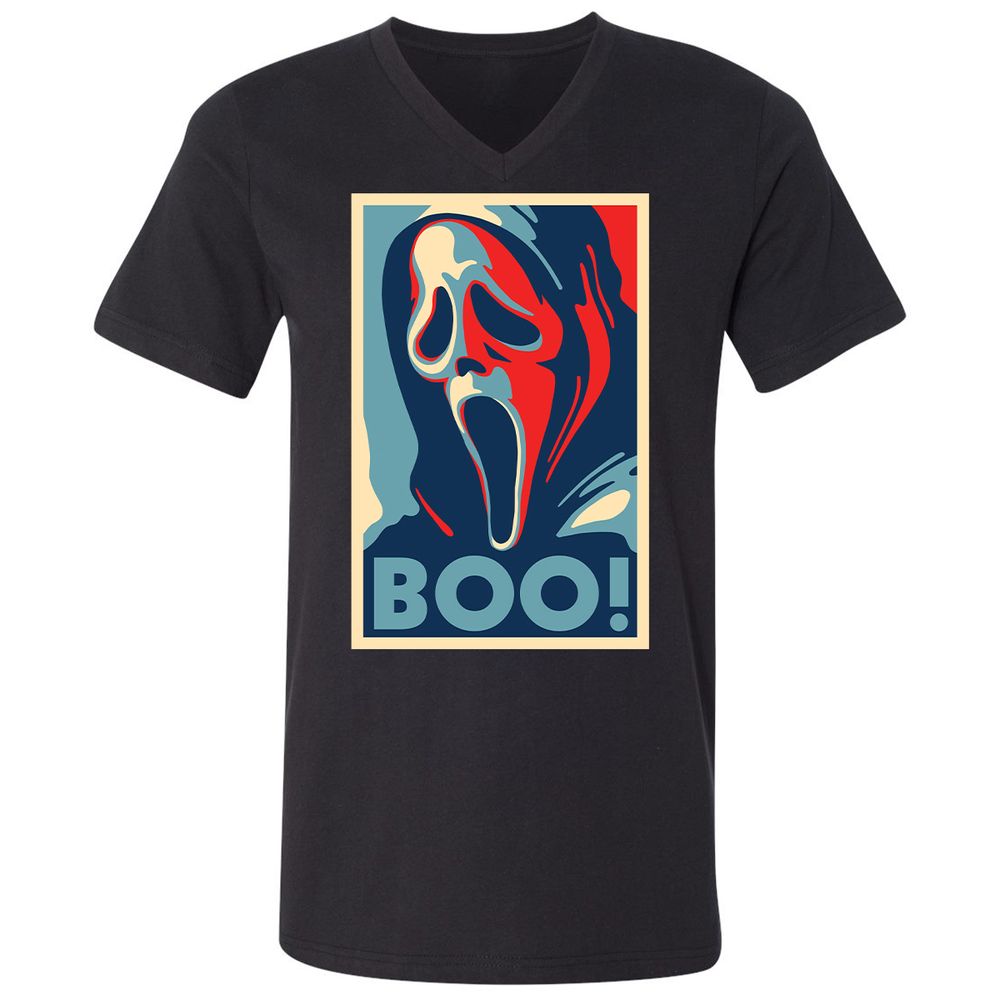 Unisex V-Neck T-Shirt - YQVFYHBH - Black - 1