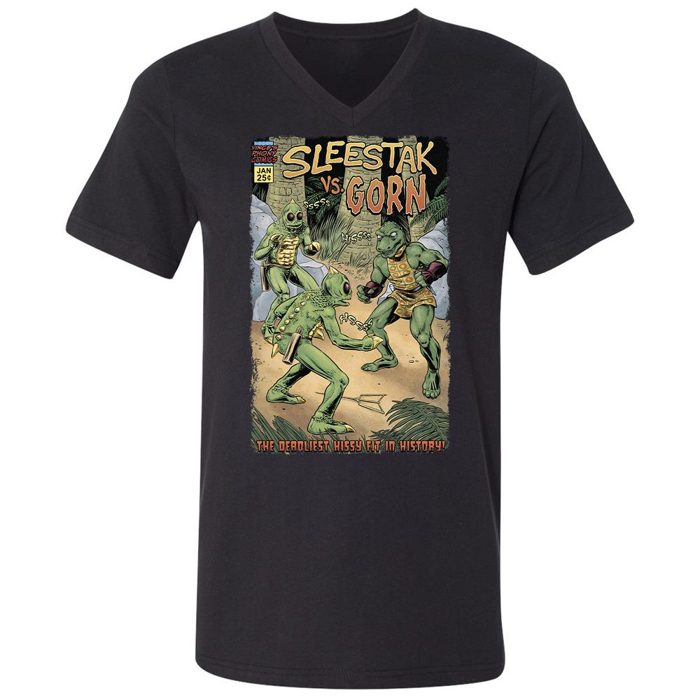 Unisex V-Neck T-Shirt - VZ78CVVW - Black - 1