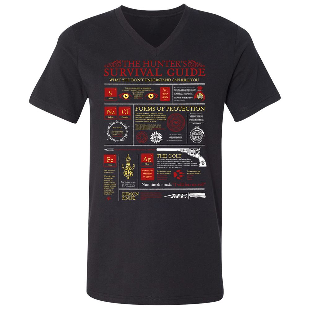 Unisex V-Neck T-Shirt - MCZ8GJCT - Black - 1