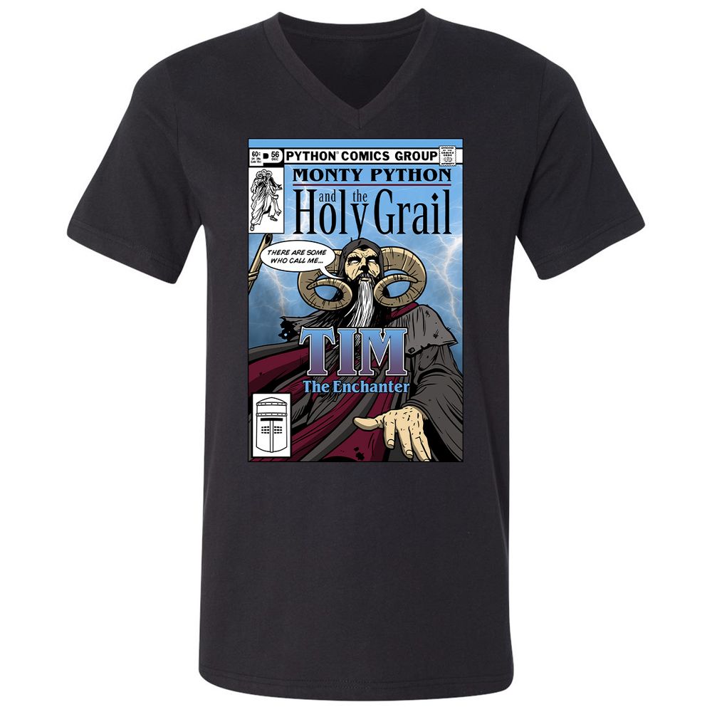 Unisex V-Neck T-Shirt - T24B1DHX - Black - 1