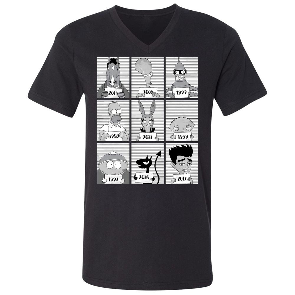 Unisex V-Neck T-Shirt - 1KDQWHJY - Black - 1