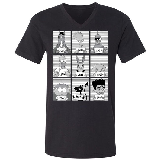 Unisex V-Neck T-Shirt - 1KDQWHJY - Black - 1