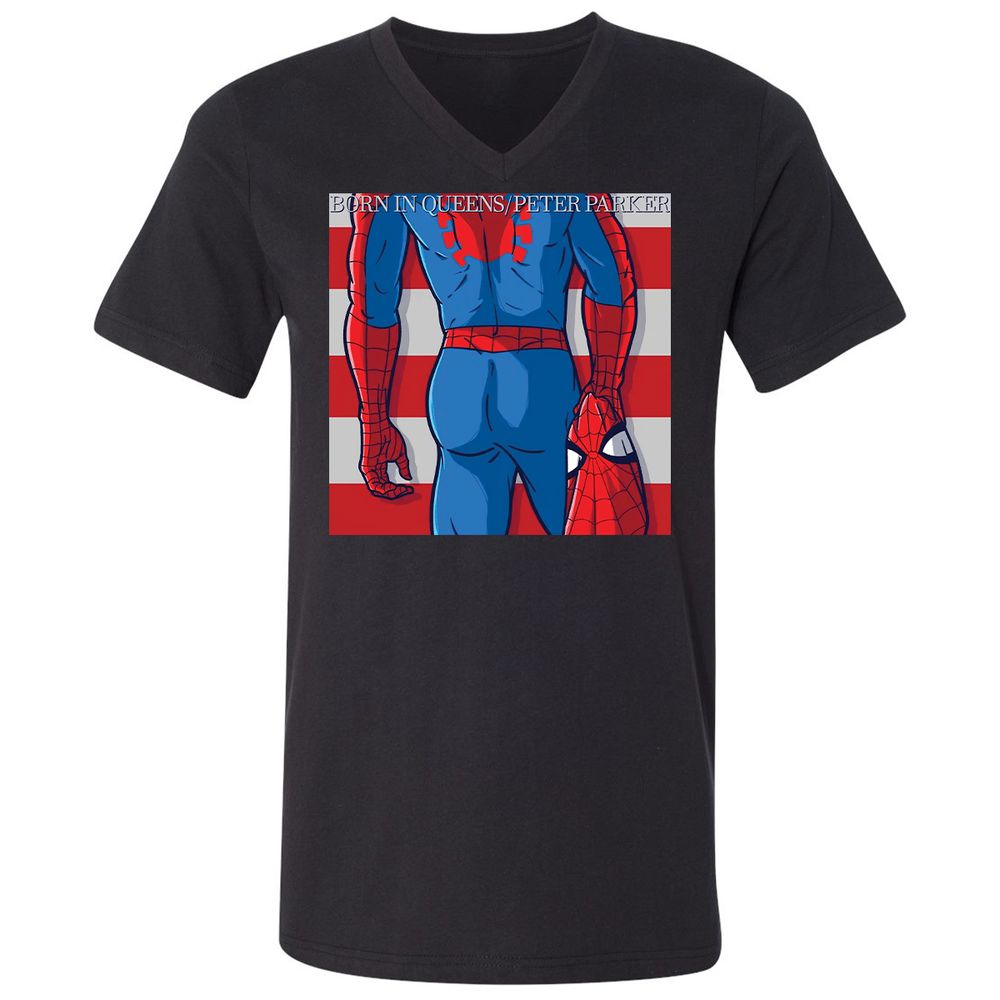 Unisex V-Neck T-Shirt - PR1H39WB - Black - 1