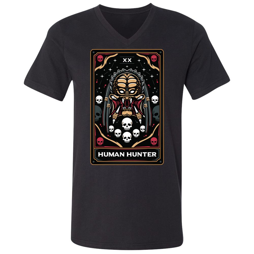 Unisex V-Neck T-Shirt - R54ATQTD - Black - 1