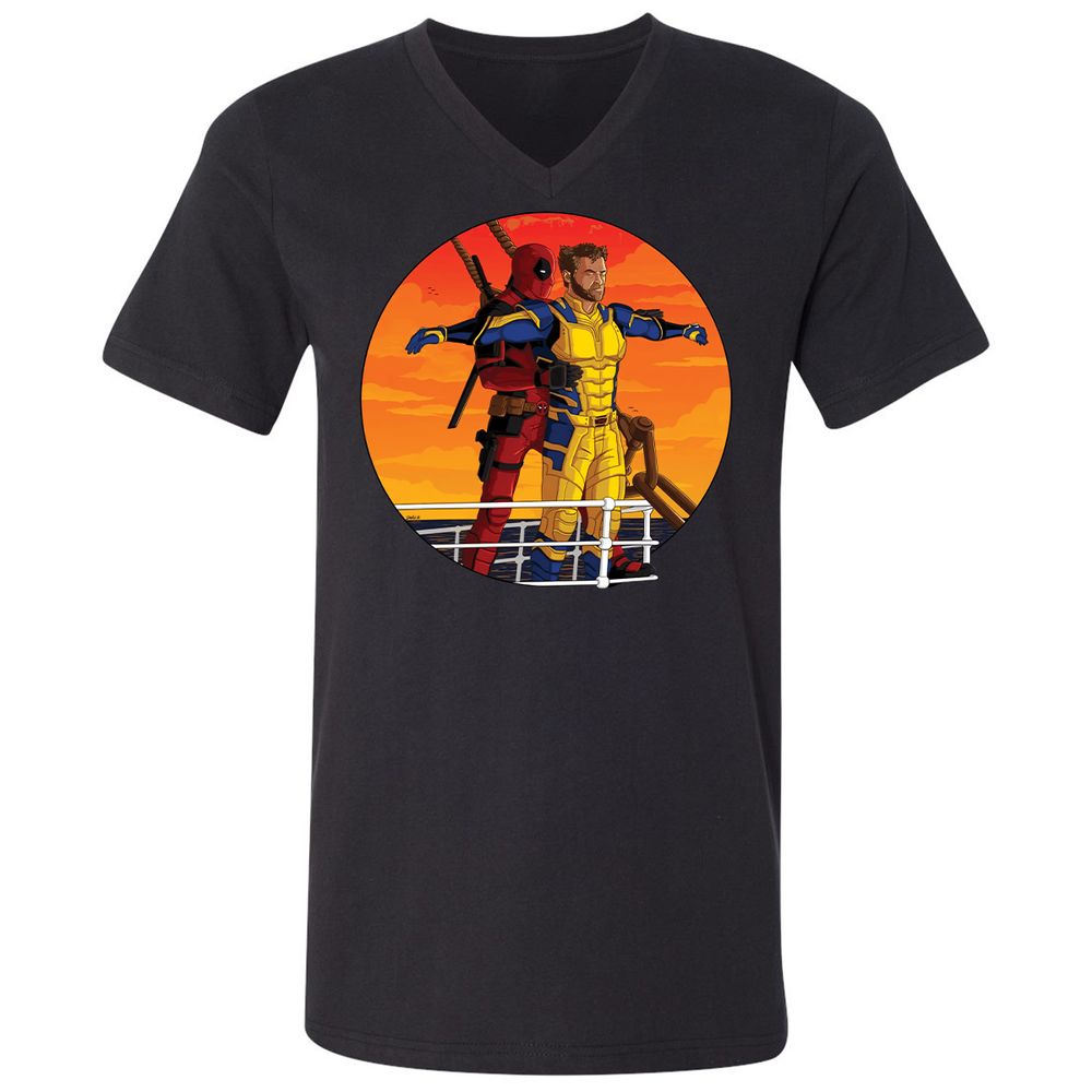 Unisex V-Neck T-Shirt - 1J8ZB4R5 - Black - 1