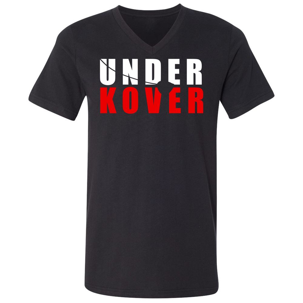 Unisex V-Neck T-Shirt - 6NPCT7XV - Black - 1
