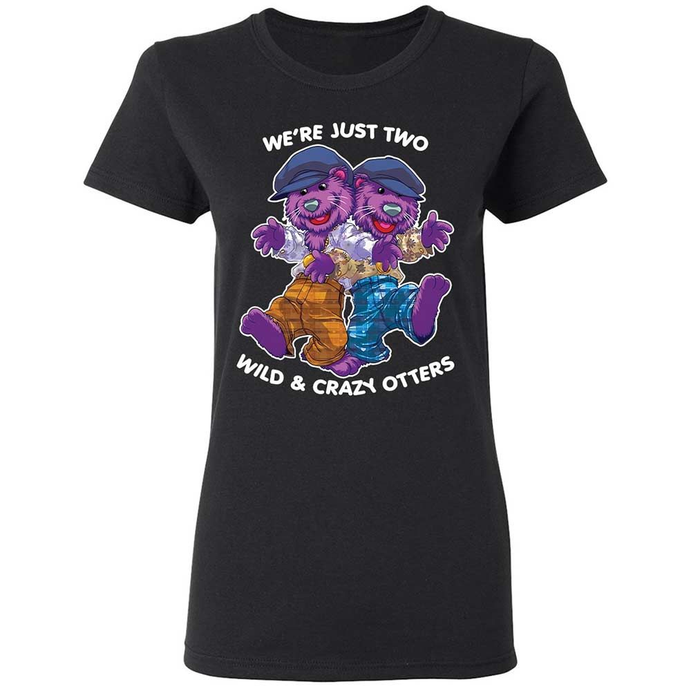 Two wild & crazy otters - Black - 1