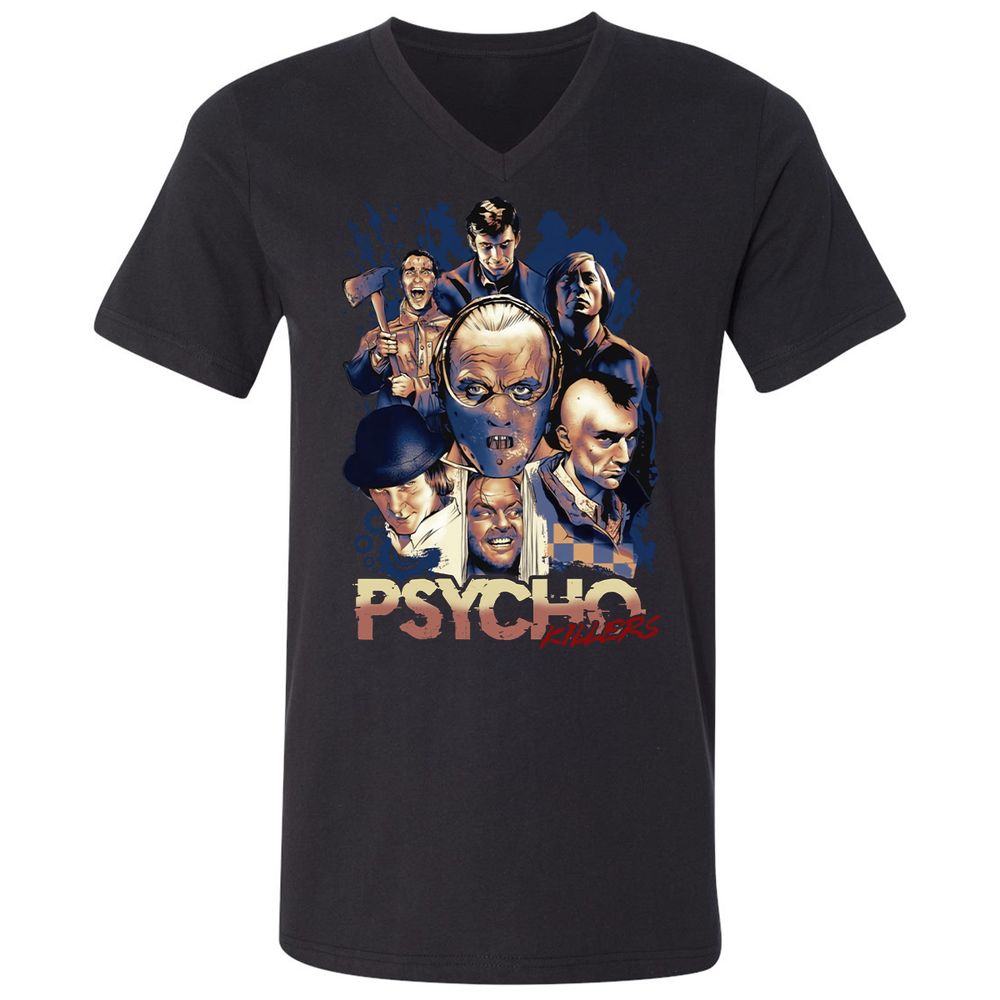 Unisex V-Neck T-Shirt - WVM5TLHR - Black - 1