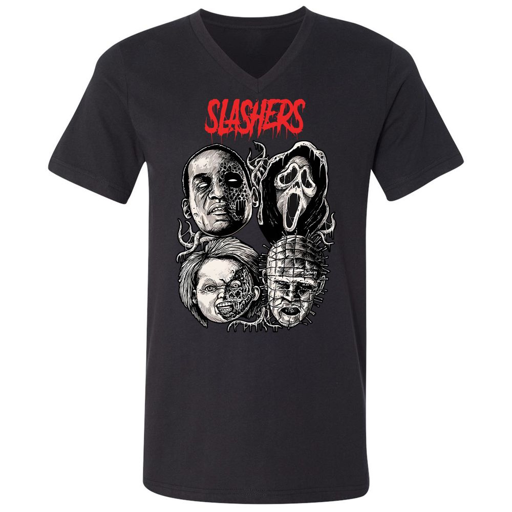 Unisex V-Neck T-Shirt - 89RMY1UV - Black - 1