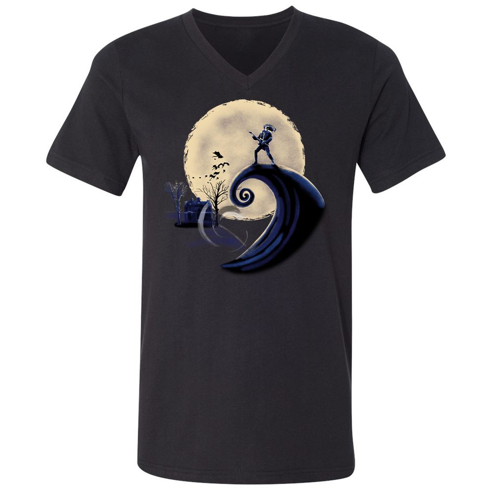 Unisex V-Neck T-Shirt - KJ6LR76A - Black - 1