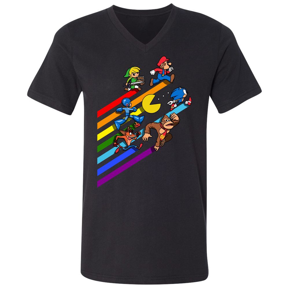 Unisex V-Neck T-Shirt - 2P46WR3A - Black - 1