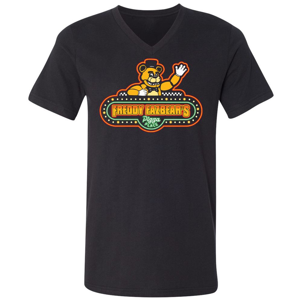 Unisex V-Neck T-Shirt - 1QRD4ADX - Black - 1
