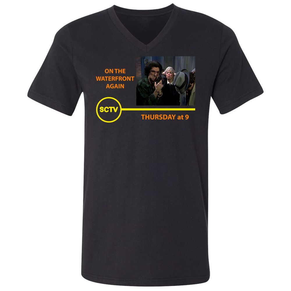 Unisex V-Neck T-Shirt - 7WDQY58V - Black - 1