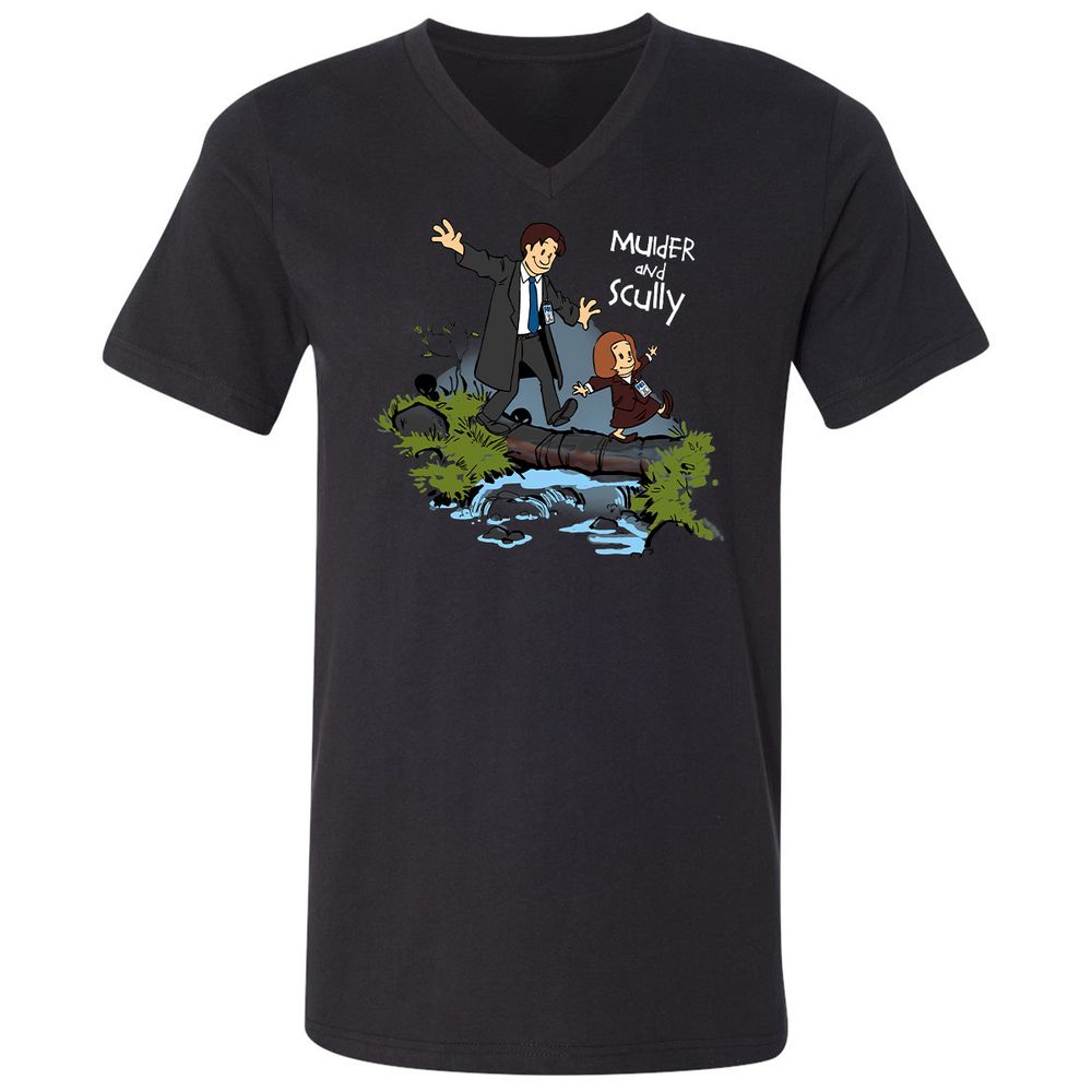 Unisex V-Neck T-Shirt - D8ASUAR5 - Black - 1