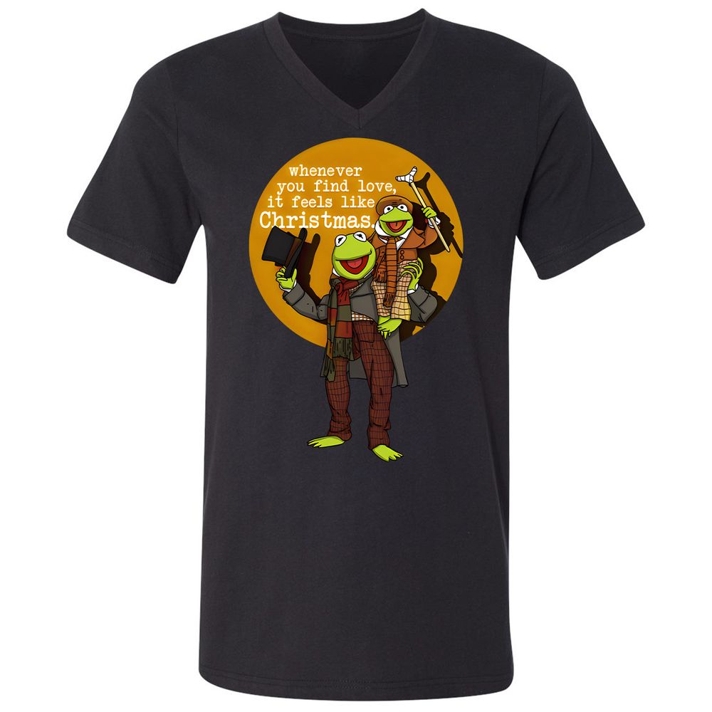 Unisex V-Neck T-Shirt - 77D87D5C - Black - 1
