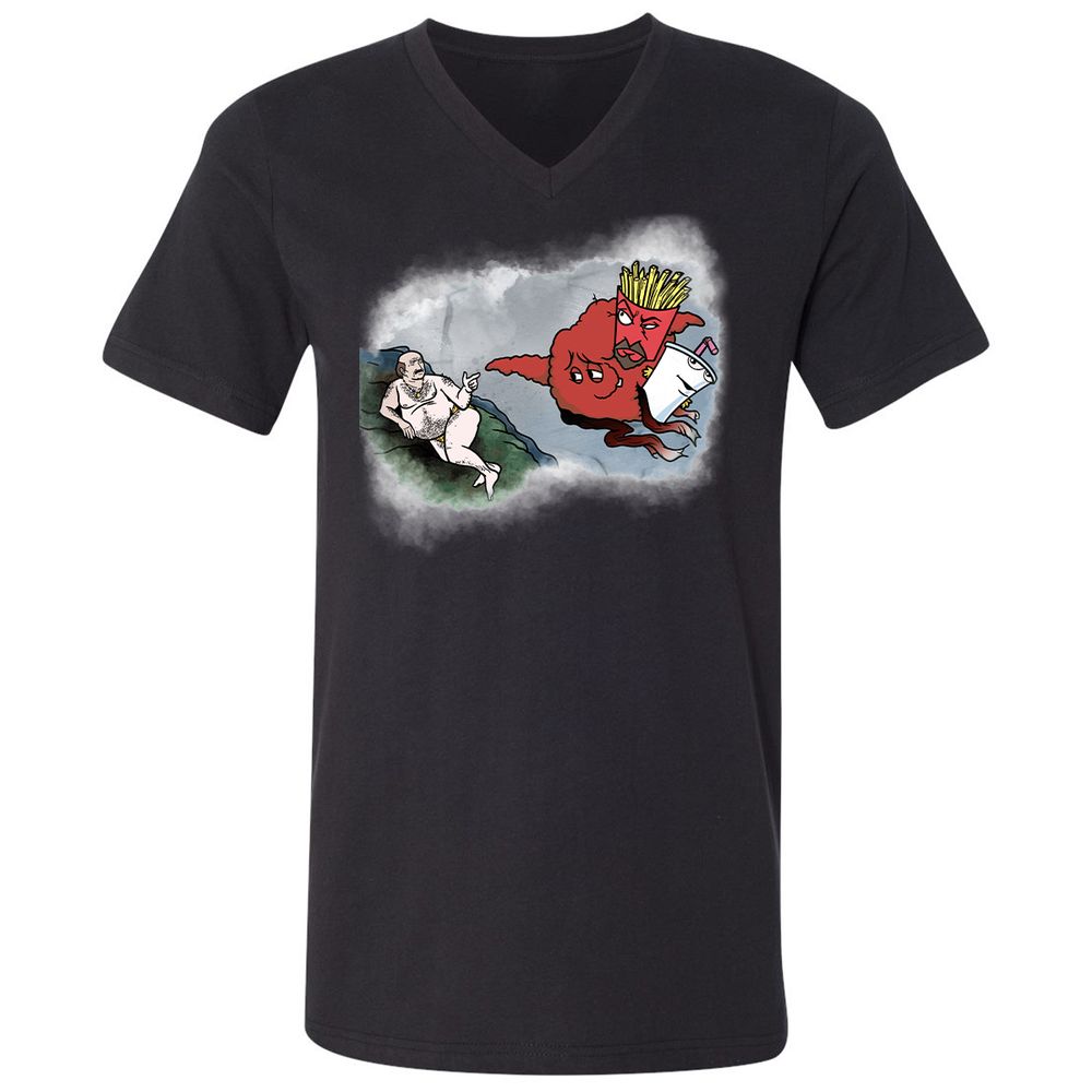 Unisex V-Neck T-Shirt - 96BVNCRV - Black - 1