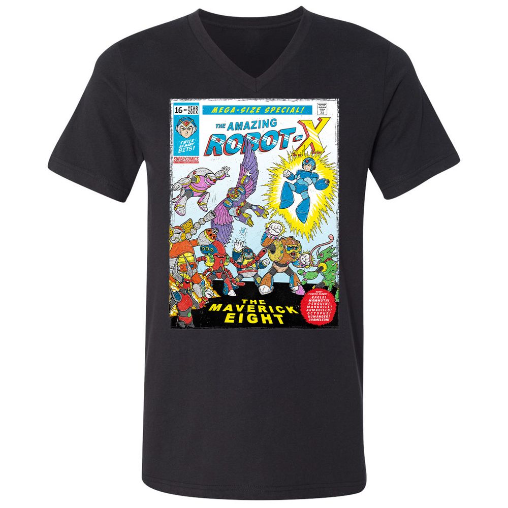 Unisex V-Neck T-Shirt - 6KNQZDAD - Black - 1