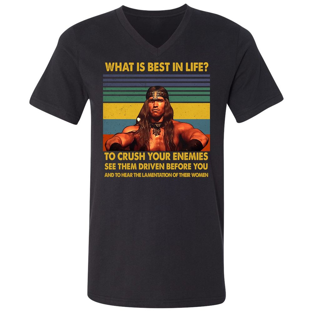 Unisex V-Neck T-Shirt - Y9H9SUUC - Black - 1