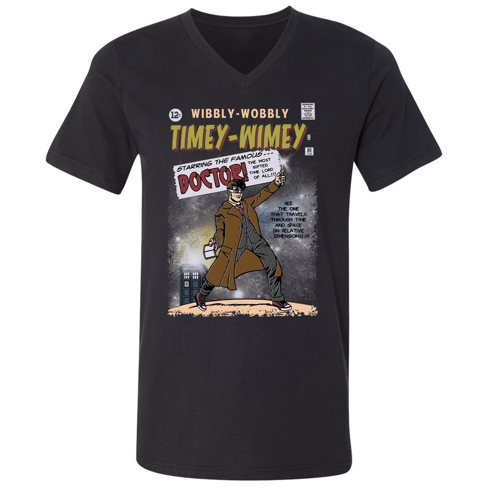 Unisex V-Neck T-Shirt - CHHZ8CYK - Black - 1