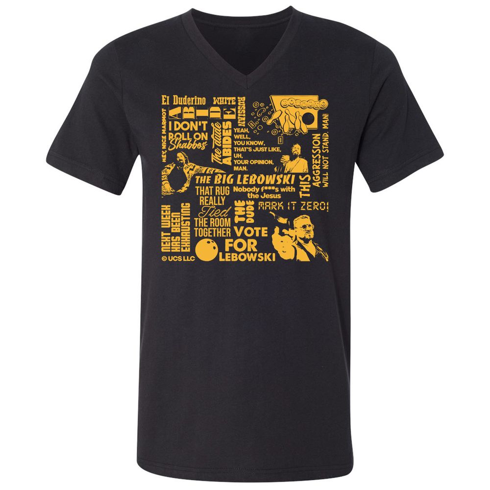 Unisex V-Neck T-Shirt - WL5EK5NY - Black - 1