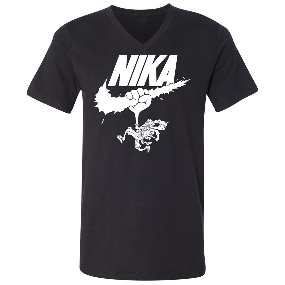 Unisex V-Neck T-Shirt - 8J69X42U - Black - 1