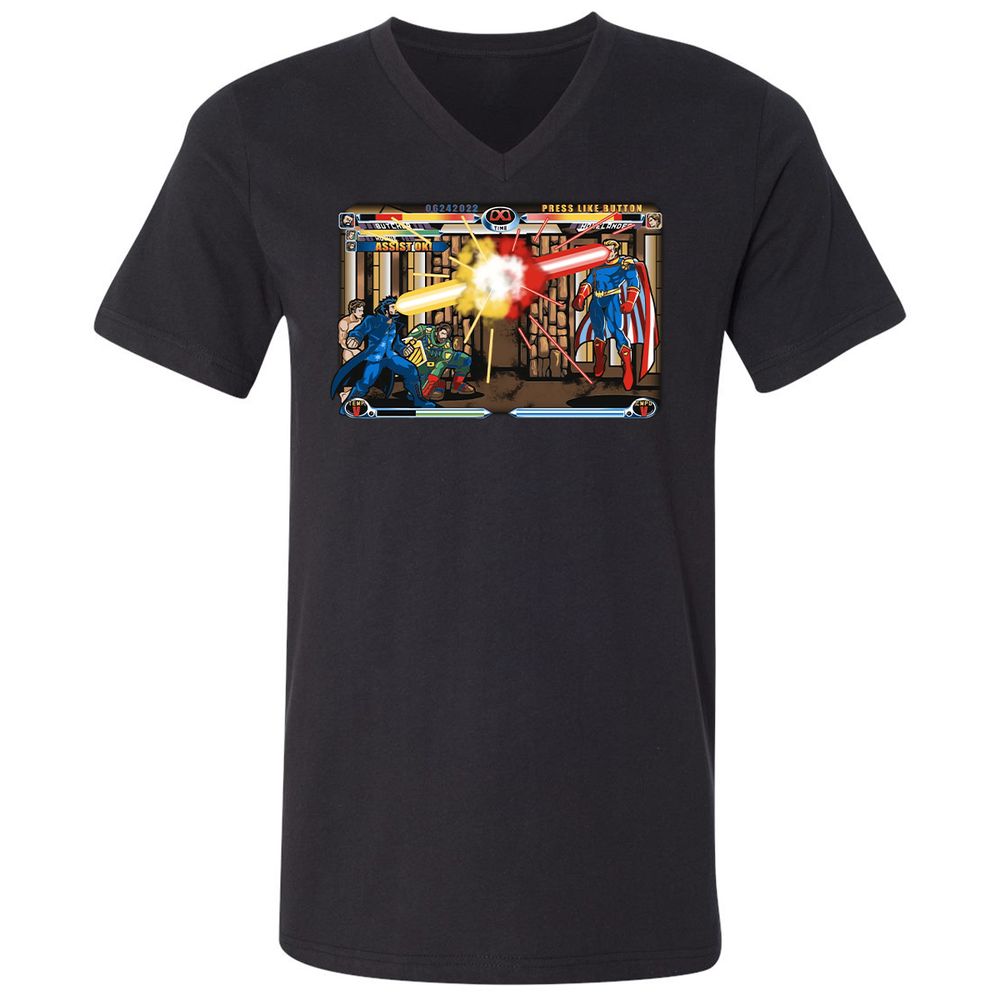 Unisex V-Neck T-Shirt - HQW6FF1K - Black - 1
