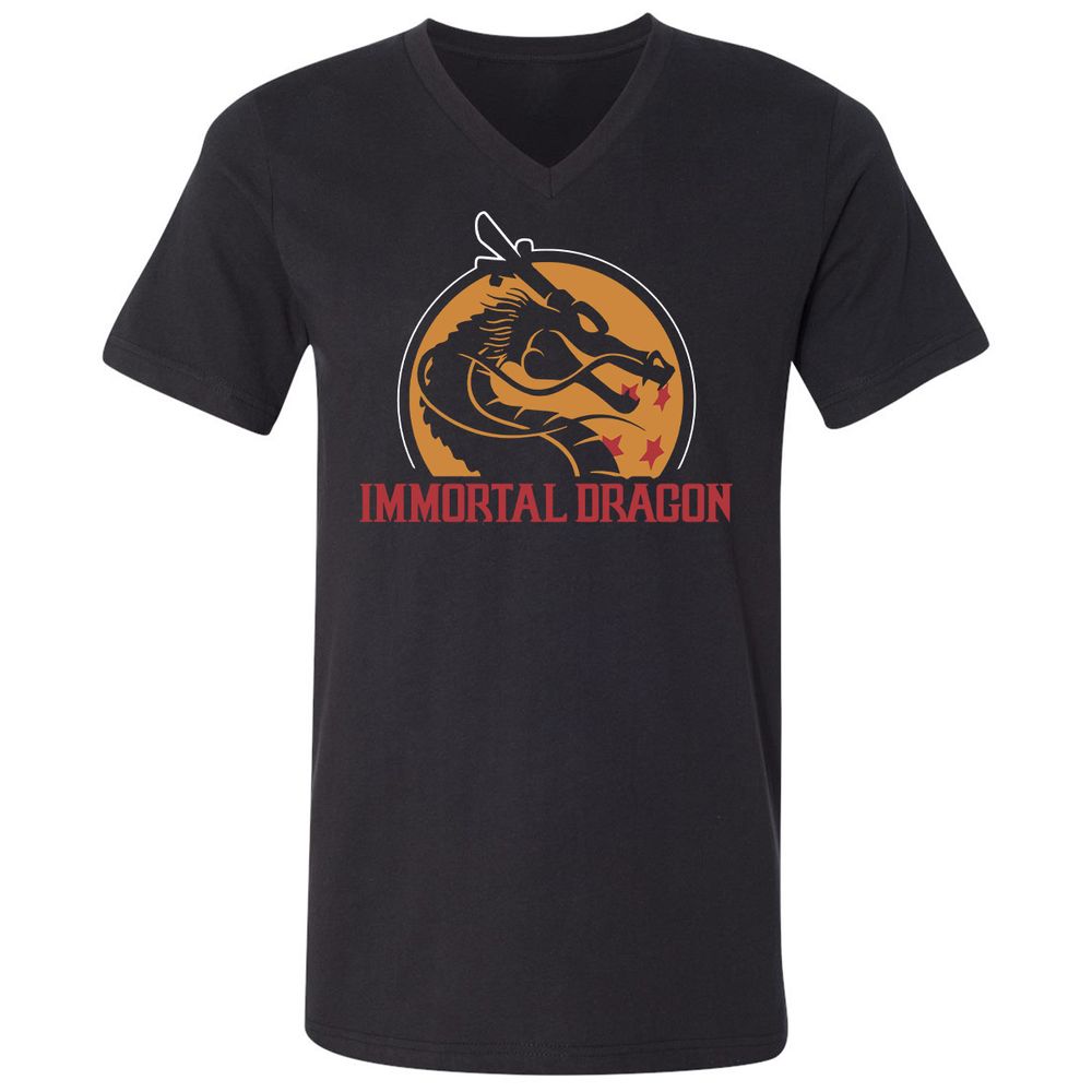Unisex V-Neck T-Shirt - 958MAFT5 - Black - 1