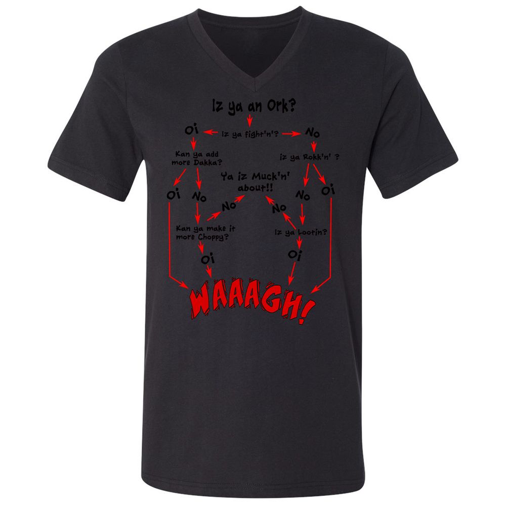 Unisex V-Neck T-Shirt - VUT9GJ9C - Black - 1