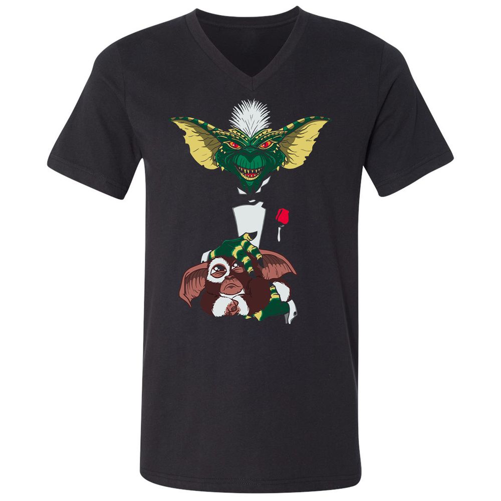 Unisex V-Neck T-Shirt - RVVGQD4S - Black - 1