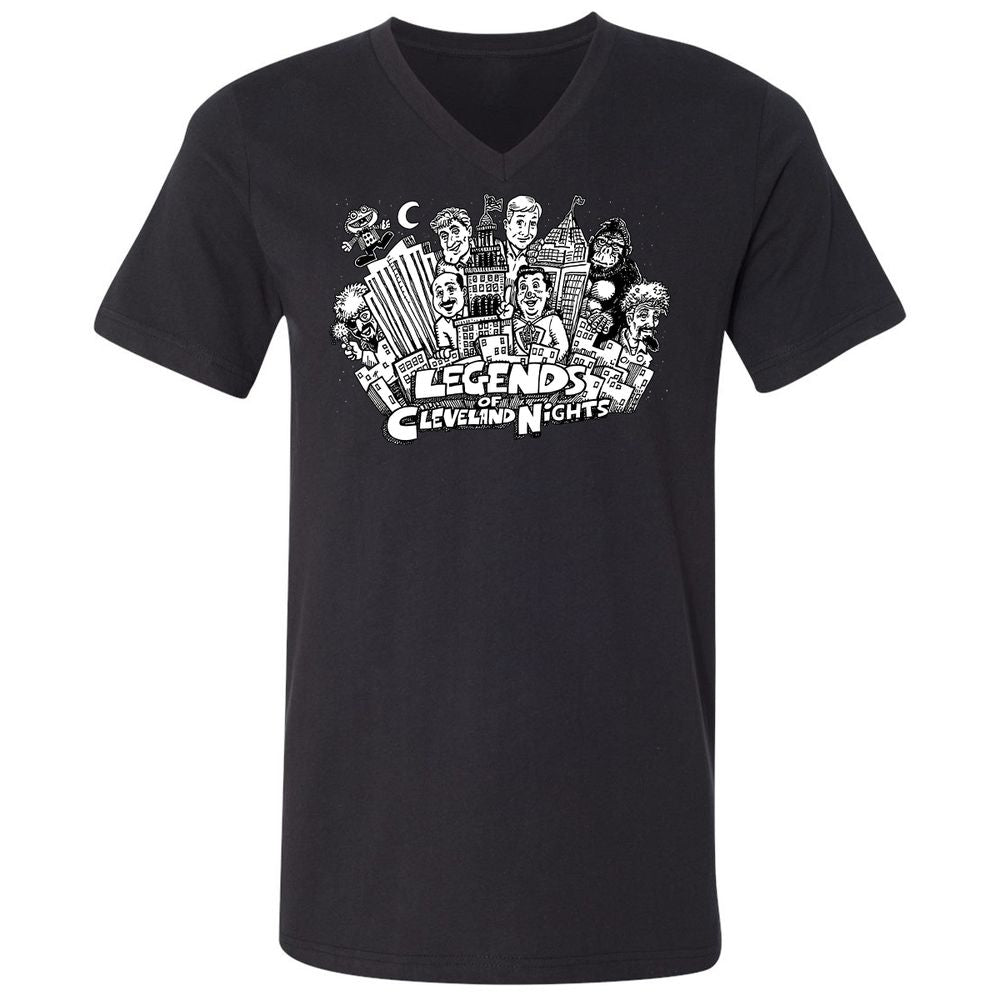 Unisex V-Neck T-Shirt - CF9N6H2R - Black - 1