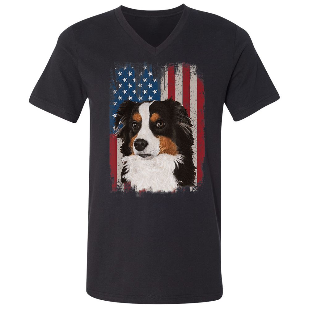 Unisex V-Neck T-Shirt - 1FRJDT65 - Black - 1