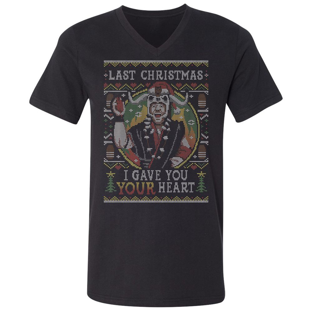 Unisex V-Neck T-Shirt - RPYBKFFG - Black - 1
